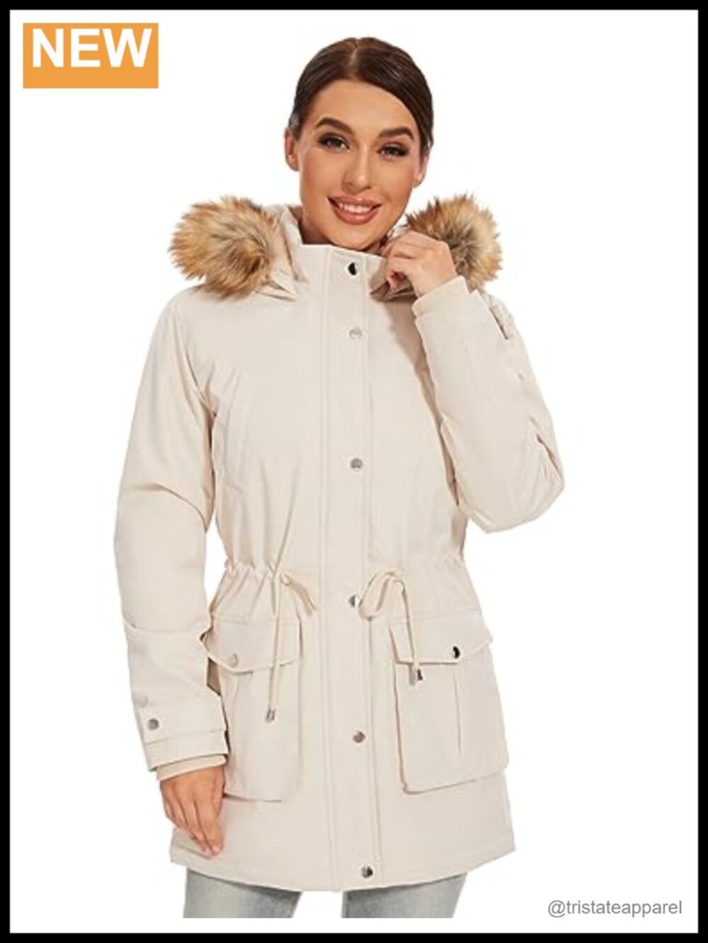 Women's Fleece Lined Parka Coat Long Winter Jacket with Hood
